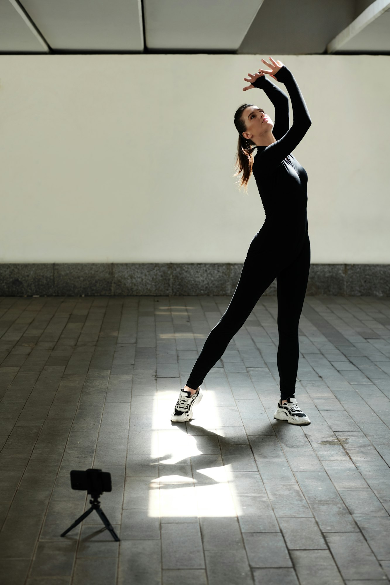 Female Dancer Making Video
